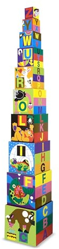 Melissa & Doug 12782 - Bloques alfabéticos en inglés Que se encajan y apilan