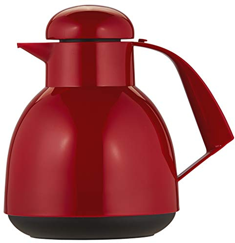 Helios Day Thermoskanne Rot 1L - 6h Heiß - Hält Getränke heiß & kalt – Inkl. Teebeutelhalterung – Einfache Reinigung - Geeignet für Tee & Kaffee