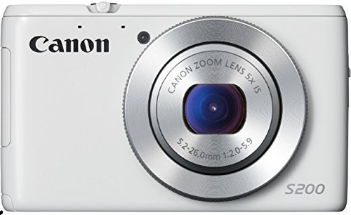 Canon PowerShot S200 Compact Digital Camera 10.1 MP with 3 Inch Screen, 5x Optical Zoom, Digital Stabiliser, Wi-Fi White