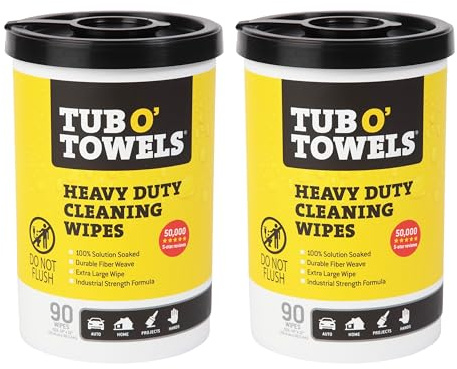Tub O Towels Heavy-Duty Multi-Surface Cleaning Wipes, Citrus, 25cm X 30cm, 2 Count