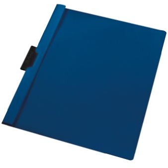 herlitz Klemmhefter für bis zu 30 Blatt, dunkelblau, transparenter Deckel, PVC, 5er Pack