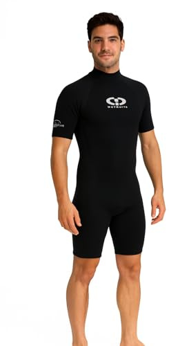 TWF Mens Shortie Wetsuit – 3mm Neoprene CIC Shorty Wet suit for Surfing, Swimming, Kayaking, Snorkelling, SUP, Warm, Flexible, Watersports Adult WetSuits