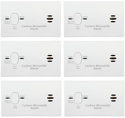 Kidde Carbon Monoxide Detector, AA Battery Powered, Portable for Travel or Home, 85 dB Alarm, LED Status Indicators, 3rd Edition, 6 Pack