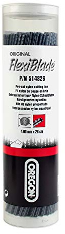 Oregon Flexiblade 111112E Pre-cut Serrated Heavy Duty Trimmer Line for Brambles and Undergrowth, Individual Nylon Lines for Heavy Duty Strimmer Work, 2.5 mm x 26 cm Lines - x 50 Pieces (111112E)