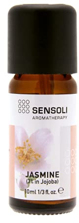 SENSOLI Jasmine Oil 3% Dilution in Jojoba Oil 10ml - Pre-Blended Jasmine Absolute for Skin Care and Massage