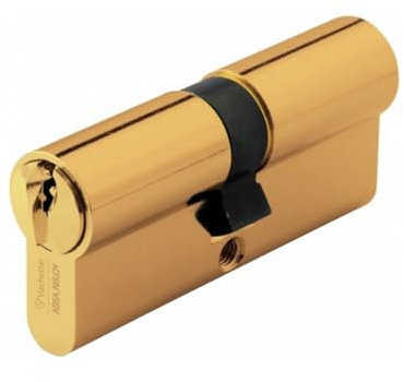 Vachette Cylindre de Serrure Mécanique FIRST pour Porte - Double Entrée 30x30mm - Mécanisme 5 Goupilles Sécurisé - 3 Clés - Installation Facile - Garantie 2 Ans - Finition Laiton