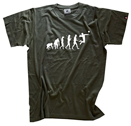 Shirtzshop Herren Faustball Faust Ball Volleyball Handball Evolution T-Shirt Olive M