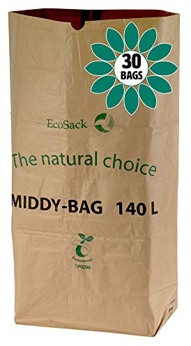 140 Litre x 30 Paper Compostable Wheelie Bin Liners - Biodegradable Sacks/Liners - Bioliner Eco Sack Bags with All-Green Composting Guide