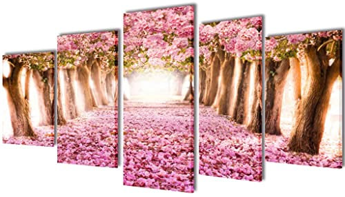 vidaXL Leinwand Kirschblüten 100x50cm Bild Kunstdruck Wandbild Bilder Set