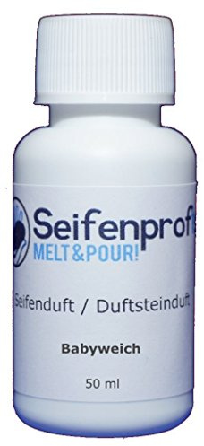 Seifenprofis 50 ml de jabón (suave para bebés), aceite aromático para hacer jabón, 100% vegano, orgánico, bombas de baño, aroma de velas, aroma para habitación