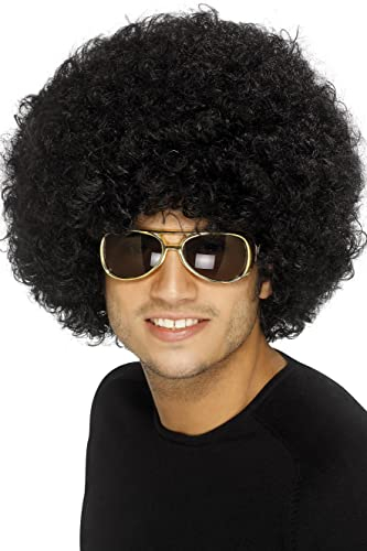 Smiffys 70er Flippige Afro Perücke, Schwarz, 120g Halloween