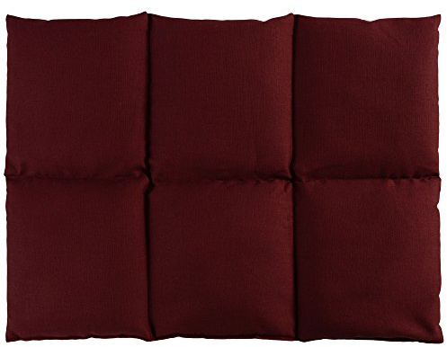 Cojín térmico para la espalda (calor y frio) - Saco térmico de semillas (40x30cm burdeos con 6 compartimientos, huesos de cerezas)