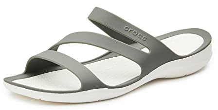 Crocs Herren Swiftwater Sandal W Sandalen, Smoke/White, 33/34 EU