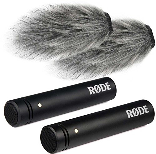 Rode M5 MP, Stereo-Paar, 2X Kleinmembran Kondensator Mikrofon + 2X keepdrum WS04 Fell-Windschutz