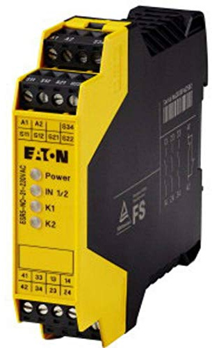 Eaton 119380 Sicherheitsrelais zur not-Halt-/Schutztür-Überwachung, 230VAC, 3 Freigabepfade