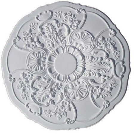 Roseta de estuco de poliestireno M 20 | Roseta de estuco para pared y techo | Roseta de estuco plana | Diámetro 58 cm | Espuma de poliestireno Premium