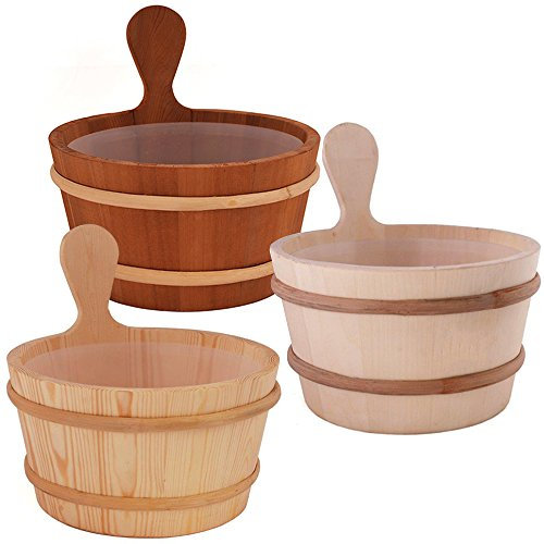 SAWO Sauna Seau en bois avec insert en plastique; Pin, Aspen ou Cèdre; 3L ou 4L