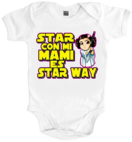 Body bebé parodia de princesa de las galaxias estar con mi mami es star way - Blanco, Talla única 12 meses