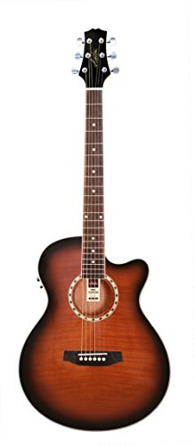 Ashton SL29CEQ Slim-Line Electro-Acoustic Guitar - Tobak Sunburst
