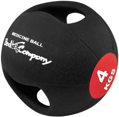 Bad Company I Pro-Grip Medizinball I Fitnessball mit Doppelgriff I Einzeln oder im Set I 4 Kg
