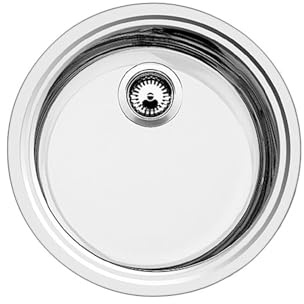 BLANCO RONDOSOL-IF | Edelstahl Spüle | Einbauart: Einbau von Oben & Flächenbündig & Unterbau | für 45 cm breite Unterschränke | Widerstandsfähig gegenüber Kratzern | Rund | Ø 44,8 cm