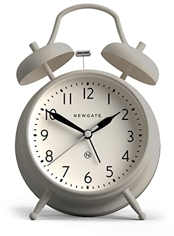 Newgate® Covent Garden sveglia | Classico orologio a doppia campana | Grigio | Numeri facili da leggere | Ideale per comodino, scrivania o scaffale | Accessorio vintage contemporaneo