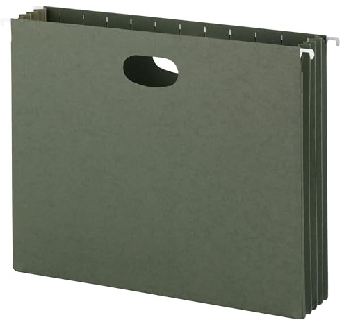 Smead Hanging File Pocket with Full-Height Gusset, 3-1/2 Expansion, Letter Size, Standard Green, 10 per Box (64220)