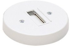 WAC Lighting J Track 120V Monopoint Canopy to Connect Any Single Track Fixture to an Electric Box for J Style 2-Wire Track Systems in White