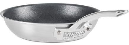 Viking 5-Ply Non Stick Frying Pan, 8 Inch Stainless Steel Nonstick Fry Pan, 5 Liters, Satin Finish