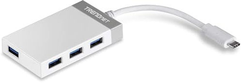 TRENDnet TUC-H4E USB zu 4-Port USB 3.0 Hub mit Stromversorgung, Plug & Play, Reduziert Unordnung, Rückwärts kompatibel mit USB 2.0 Ports