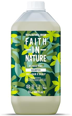 Faith in Nature Natürliches Seetang & Zitrus Shampoo, Entgiftend, Vegan & Ohne Tierversuche, Frei von Parabenen und SLS, für Alle Haartypen, 5 L Nachfüllpackung