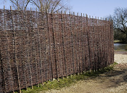 Papillon Premium Willow Hurdles Garden Traditional Fencing Woven Fence Panel 1.82m x 1.5m (6ft x 5ft)