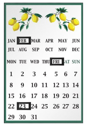 Premier Housewares Lemon Tree Magnetic Calendar