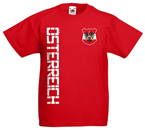 Österreich Austria Kinder-Shirt Name Nummer Trikot EM-2021 Rot 128