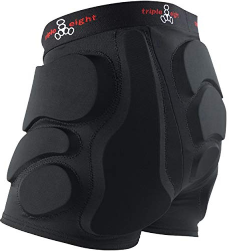 Triple 8- Rd Bumersaver Pantalones Cortos de Skateboarding, Color Black, L (337530-000-3LR)