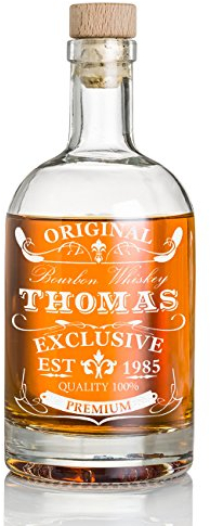 polar-effekt Personalisierte Whisky-Flasche 700 ml mit Gravur - Geschenk für Männer - Whiskey-Karaffe mit Korken - Scotch-Decanter Spirituosen Flasche zum Befüllen - Motiv Original-Exclusive