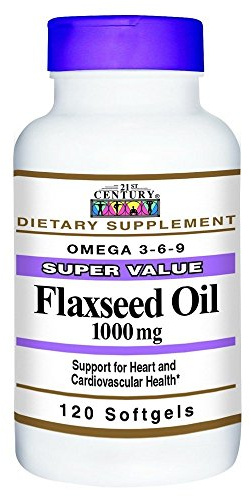 21st Century Flaxseed Oil 1000mg Softgels 120 Count (4 Pack)