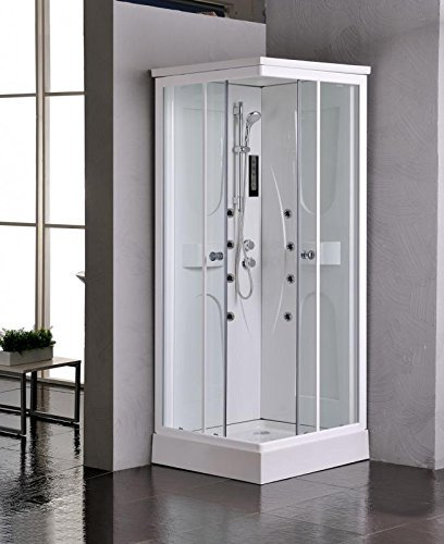 Bagno Italia box Idromassaggio 80x80 cm cabina doccia bianca 8 getti piatto in abs I