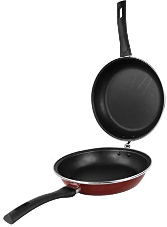 MAGEFESA 1102582 Praga Sartén Tortilla, Acero esmaltado vitrificado, Inducción y lavavajillas, Rojo, Diámetro 24