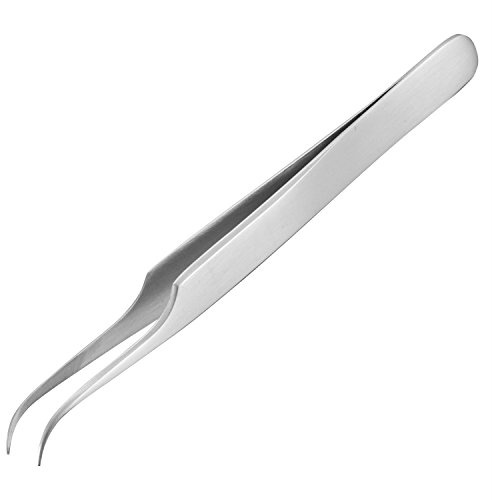 fin tippad pincett i rostfritt stål (böjd stil), 120 mm lång. ENGINEER pt-06