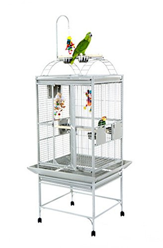 A&E Cage 8002422 White Play Top Bird Cage with 5/8 Bar Spacing, 24 x 22
