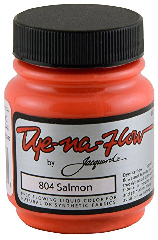 Jacquard Dye-Na-Flow Salmon Fabric Paint, Liquid Acrylic Highly Pigmented Textile Colour for Silk Painting and Crafts on Wood, Permanent Vibrant Ink, 66.5ml