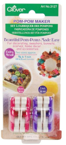Bulk Buy: Clover Pom Pom Maker Extra Small 2/Pkg 3/4 & 1 3127 (3-Pack)