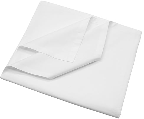 ZOLLNER Linon Bettlaken oder Bettdecke für den Sommer - aus Reiner Baumwolle - 180x290 cm weiß - ohne Gummizug - Hotelqualität