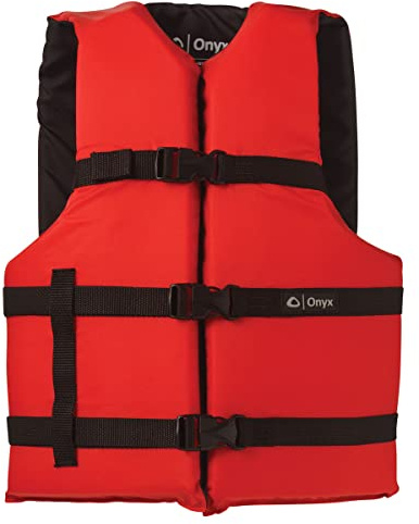 ONYX 103000-100-004-12 General Purpose Boating Life Jacket Universal, Red
