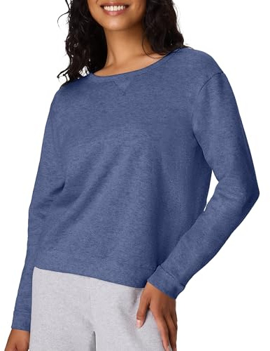 Hanes Women's EcoSmart Crewneck Sweatshirt, Navy Heather, X-Large