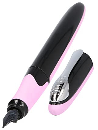 Online fountain pen Air Rose, ergonomic ink pen for school/college, soft triangle shape, iridium nib medium, standard ink cartridges, refillable, ideal for beginners, pupils & students, 20055/3D