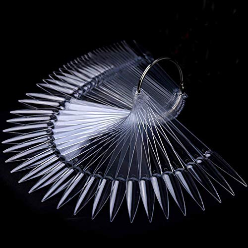 50 Pièces Modèles de présentation pour nail art,Nail Art Tips Sticks Vernis à Ongles Plaques de Couleur Plaques,Nail Art Pratiquer Des Modèles (Clair)