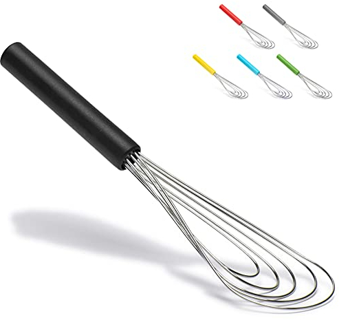 Jell-Cell - Frusta piatta in silicone, antiscivolo, 25,4 cm, 5 fili, con 10 teste per cucina, colore nero