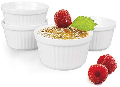 Soufflé Förmchen, 4 Stück Creme Brulee Schälchen, Pastetenform - 180ml, Kleine Auflaufformen Eignet Sich Zum Küchenbacken 4